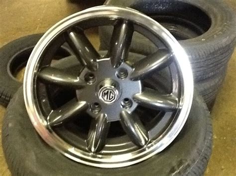 Set Of 4 55 X 14 Mgb Alloy Wheels Anthracite Grey With Polished Rims