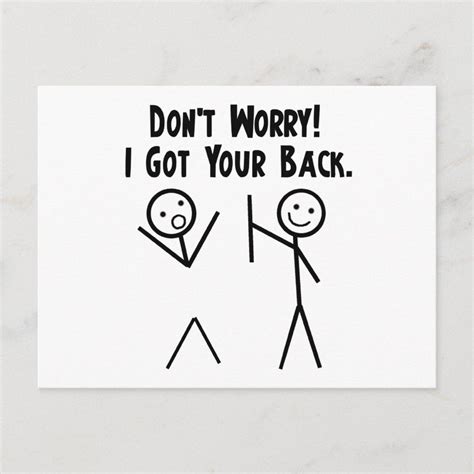 I Got Your Back Postcard Zazzle I Got Your Back Funny Cards Quote Prints