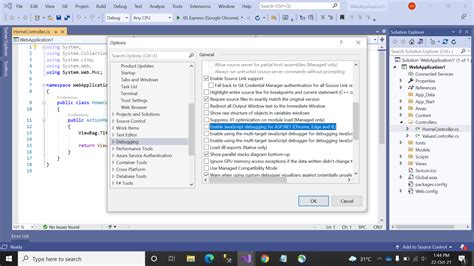 How To Disable Javascript Debugging In Visual Studio 2013 Stack Overflow