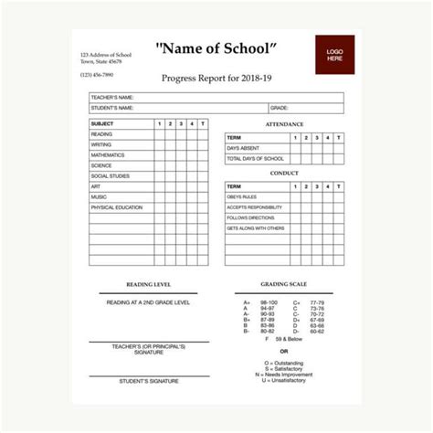 014 Free Printable Homeschool Report Card Template Best For Homeschool