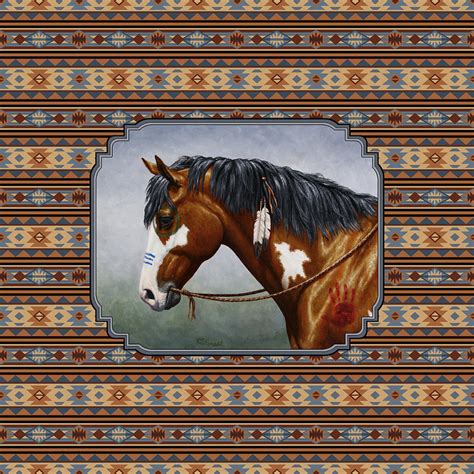 Bay Native American War Horse Southwest Painting By Crista