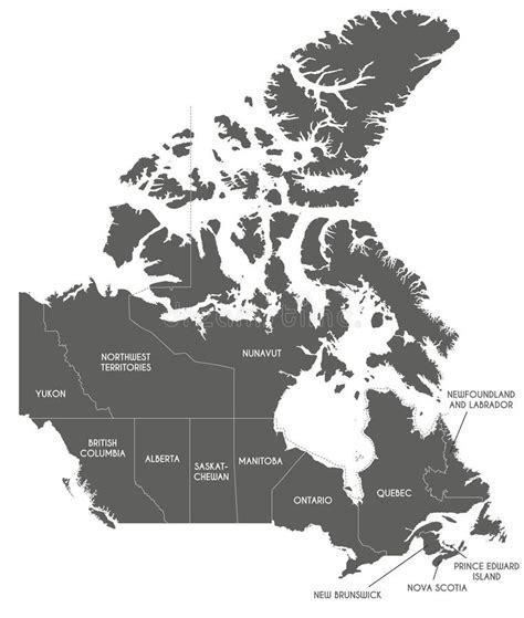 Vector Map Of Canada With Provinces And Territories And Administrative