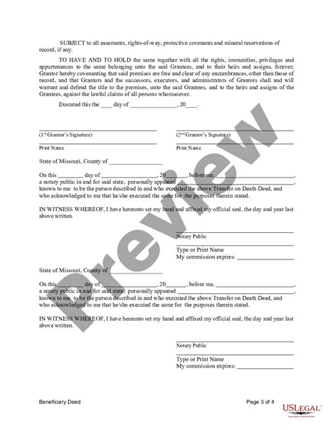 Kansas City Missouri Transfer On Death Deed Or Tod Beneficiary Deed