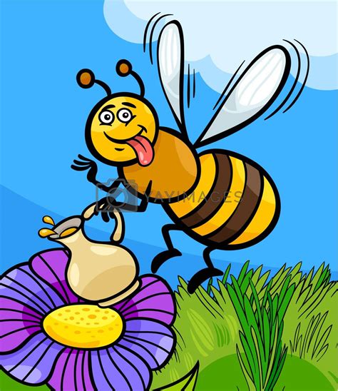 Honey Bee Insect Cartoon Illustration By Izakowski Vectors