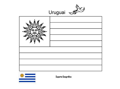 Bandeira Uruguai Para Colorir MODISEDU