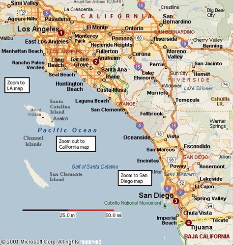 California Map Of Southern California California