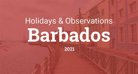 Holidays And Observances In Barbados In 2021