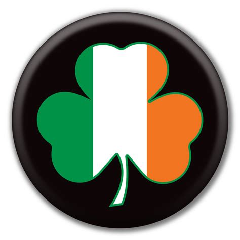 Shamrock Irish Flag Circle Button | Magnet America