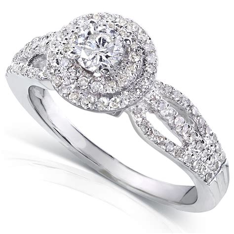 Find amazing round diamond engagement rings here in a beautiful selection of styles, including the round trellis diamond engagement ring, plus complete info about the brilliant diamond cut! 1 Carat Double Halo Round Diamond Engagement Ring in White ...