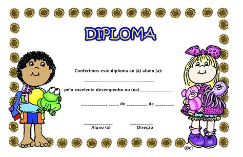 Muitos Modelos De Diplomas Para Formatura Da Educa O Infantil E