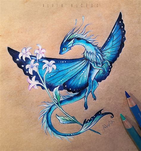 Blue Morpho Dragon By Alviaalcedo On Deviantart Dragon Artwork Fantasy