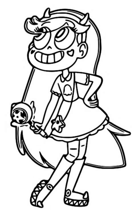Star vs the forces of evil coloring pages. Coloring page Star vs the forces of evil : Star Butterfly 1