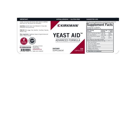 Yeast Aid™ Advanced Formula 100 Ct Kirkman