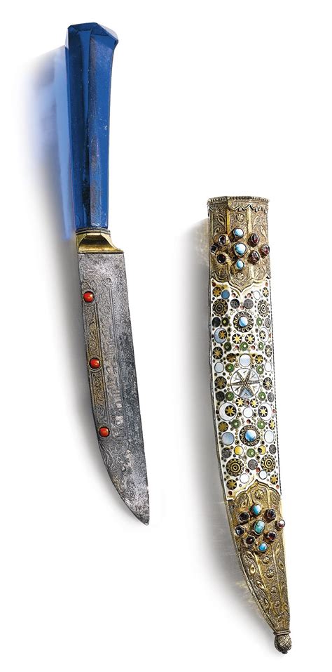 An Ottoman Circumcision Knife With Silver Gilt And Ivory Scabbard Set
