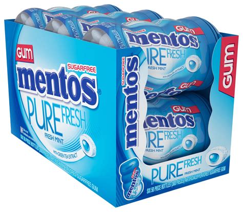 Mentos Pure Fresh Sugar Free Chewing Gum With Xylitol Fresh Mint 50