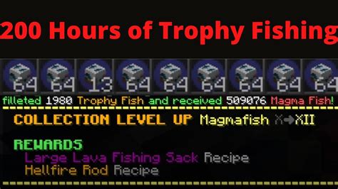 Loot From 200 Hours Of Trophy Fishing Hypixel Skyblock Youtube