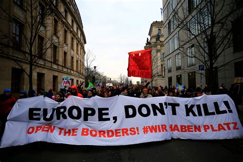 Protesters In Germany Call On Eu To Accept Refugees At Greek Border Migration Crisis The
