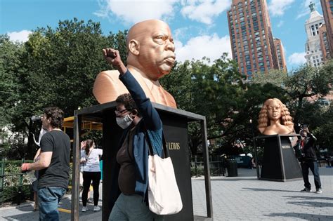 George Floyd Statue Vandalized In New York City