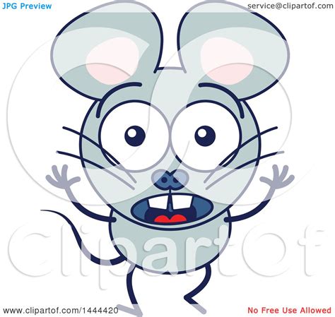 Clipart Of A Cartoon Surprised Mouse Mascot Character Royalty Free Vector Illustration By