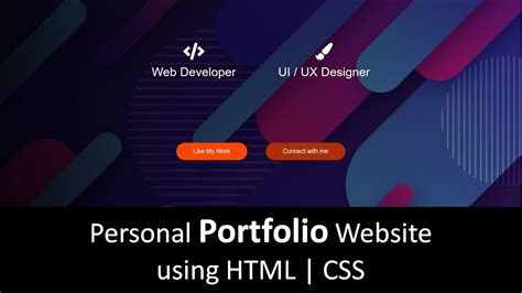 Personal Portfolio Using HTML And CSS Portfolio Website YouTube