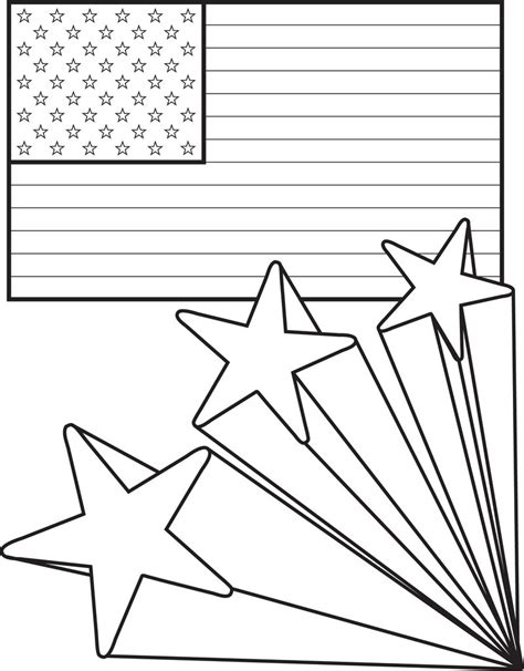 For boys and girls, kids and adults, teenagers and toddlers, preschoolers and older kids at school. Printable American Flag with Stars 4th of July Coloring ...