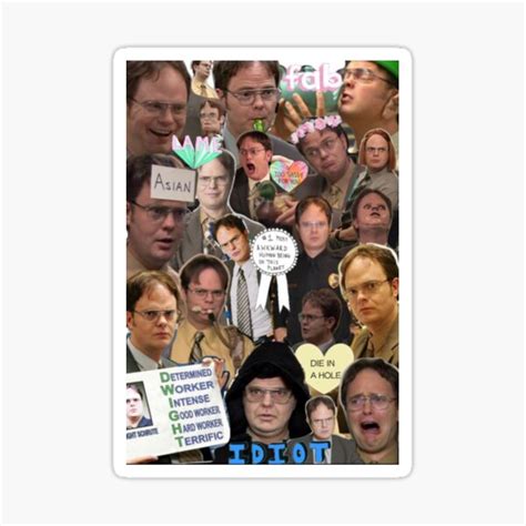 Dwight Schrute Collage Sticker For Sale By Lucreziatrebbi Redbubble