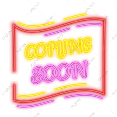 Coming Soon Neon Png Transparent Geometric Flag Line Neon Light Effect