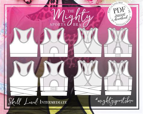Mighty Sports Bra Sewing Pattern PDF Instant Download Evie Etsy Bra Sewing Pattern Sports