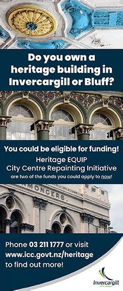 Heritage Building Funding Banner Invercargill City Council