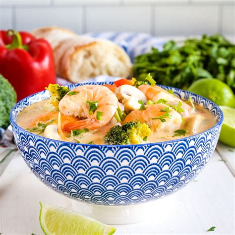 Thai Coconut Curry Shrimp Soup Dairy Free The Busy Baker