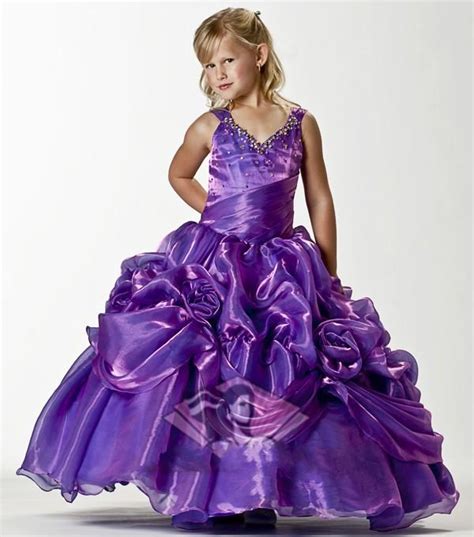 Stunning Beaded Strappy Ball Gown Flower Girl Dress Taffeta Pageant
