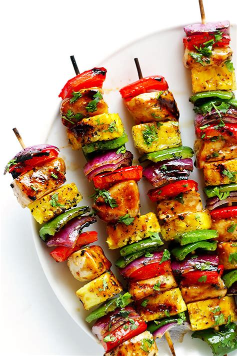 Bake the chicken in the oven at 450 degrees f for 25 to 30 minutes, turning them once halfway through. Rainbow Hawaiian Chicken Kabobs | Gimme Some Oven
