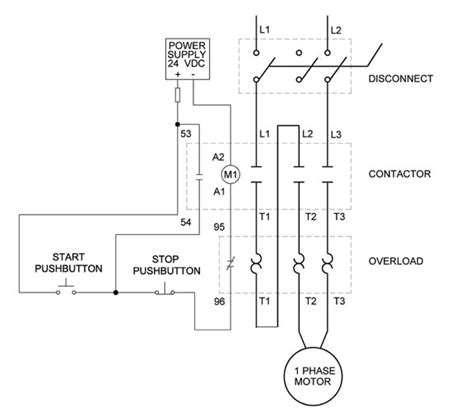 wire  start stop contactor