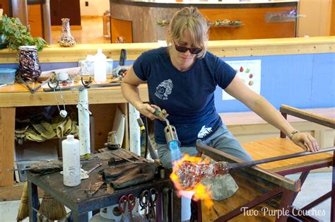 Traditional glass working methods with blowing, heat, and abrasion (legacy edition): My DIY Glass Blowing Experience - two purple couches