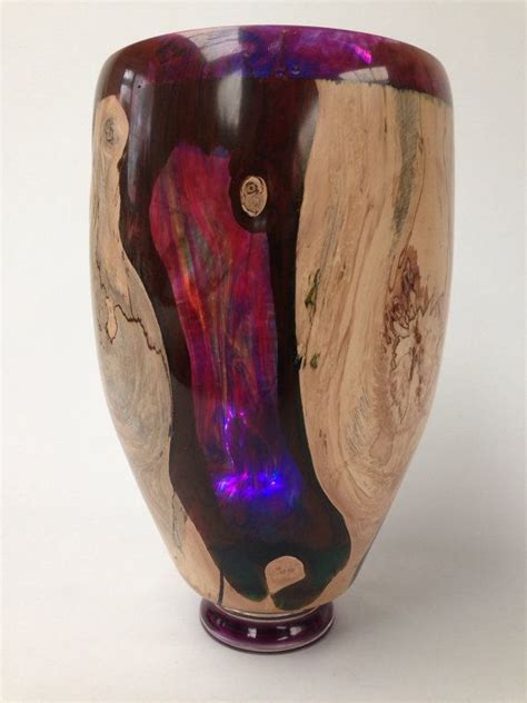 Spalted Horse Chestnut Bowl Wood Resin Wood Turning Wood Vase