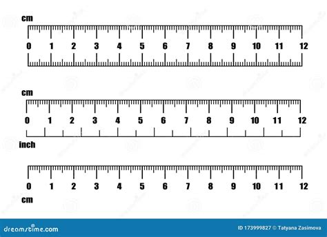 Inch And Metric Centimeters And Inches Measuring Scale Cm Metrics
