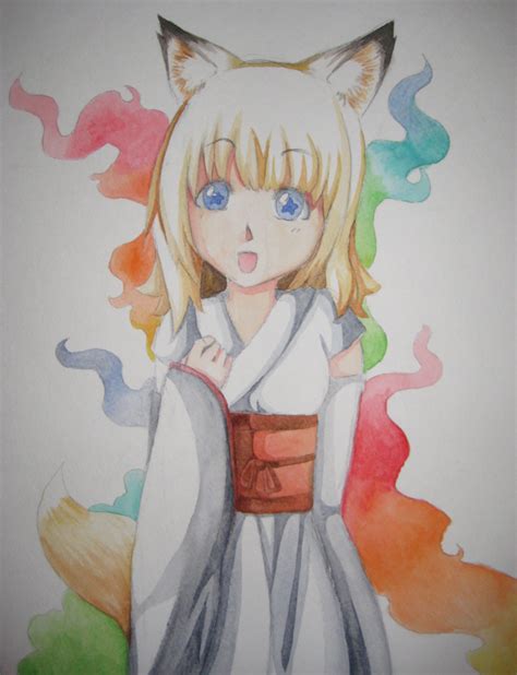 My Anime Fox Girl Drawing By Angelbeatshisako050 On Deviantart