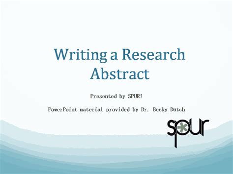 Writing Research Abstract Powerpoint Presentation Template