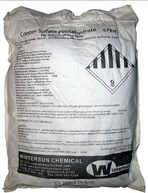 Copper Sulfate Pentahydrate Cuso45h2o Cas7758 99 8 Fine Crystals