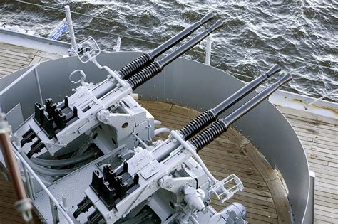 Anti Aircraft Guns On The Battleship Photograph By Tim Laman