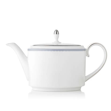 Чайный сервиз на 6 персон vera wang grosgrain, 21 предмет. Vera Wang Grosgrain Indigo Teapot | Tea pots, Vera wang ...