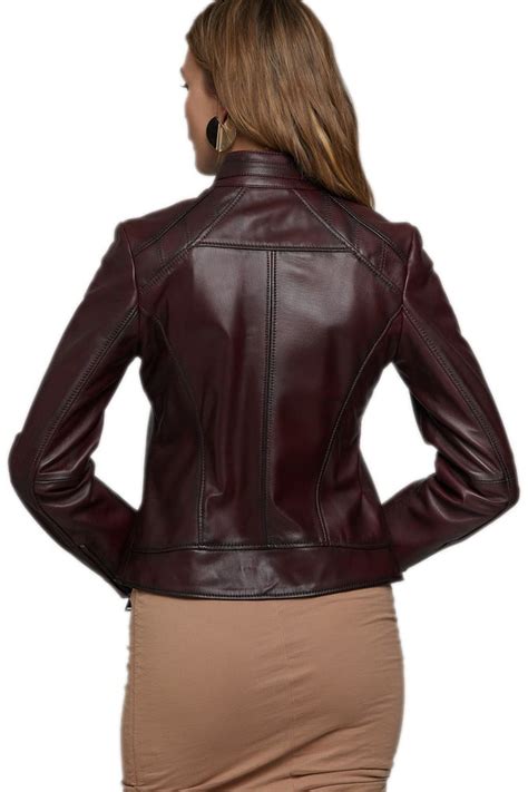 Nara Pellman Womens 100 Real Dark Brown Leather Brando Style Jacket