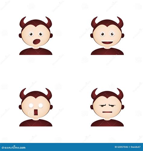 Devil Facial Expressions Stock Vector Illustration Of Look 62057046