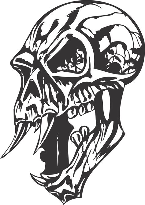 Skull Vector Head Free Dxf File Free Download Dxf Patterns Images And