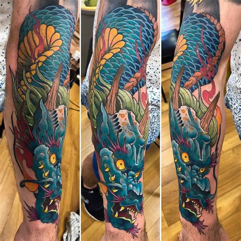 Colorful Japanese Dragon Tattoo