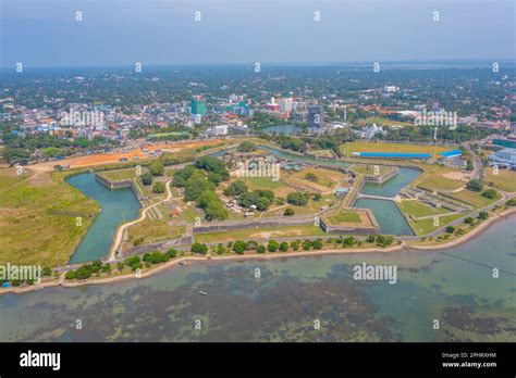 Aerial View Of Coast Of Jaffna And Old Military Fortress In Sri Lanka