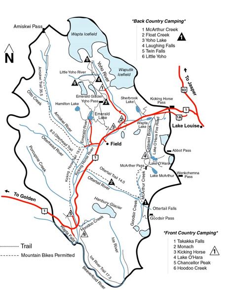 Trail Map Of Yoho National Park