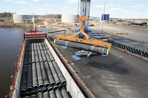 Concrete Coated Pipes Loaded At Kotka Harbour Images Nord Stream Ag