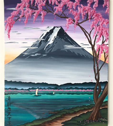 Mt Fuji Painting Japanese Art Etsy In 2021 Japanese Art Japanese