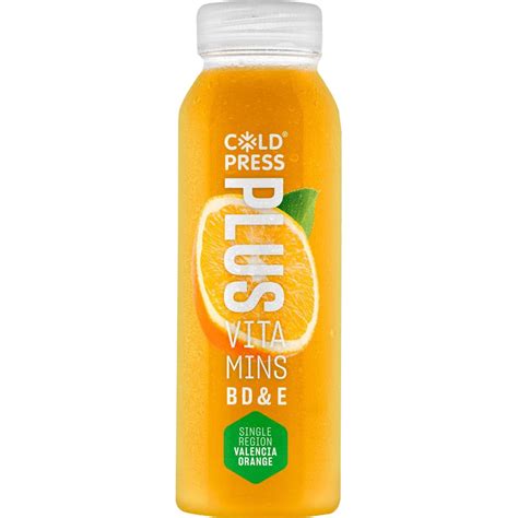 Plus Squeezed Valencia Orange Juice With Vitamins B D And E Bottle 250
